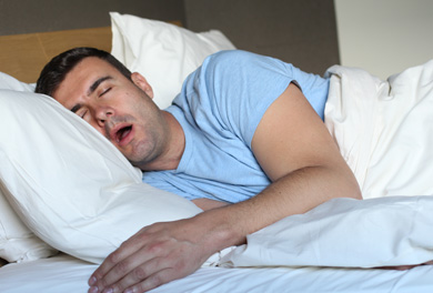 Man sleeping sound snoring