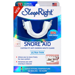 Photo of the SleepRight Snore Aid package