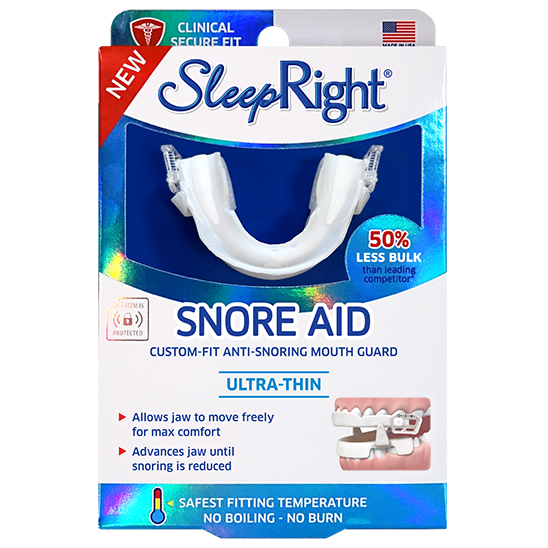 Photo of the SleepRight Snore Aid package
